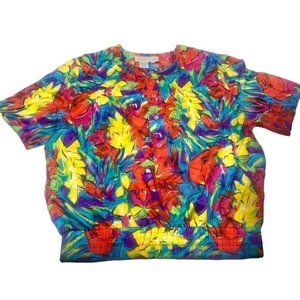 • Westbound Vintage Y2K Bright Floral Silky Blouse O25